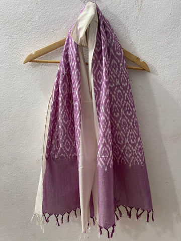 Pink Pochampally Ikat Stole | Handwoven Cotton
