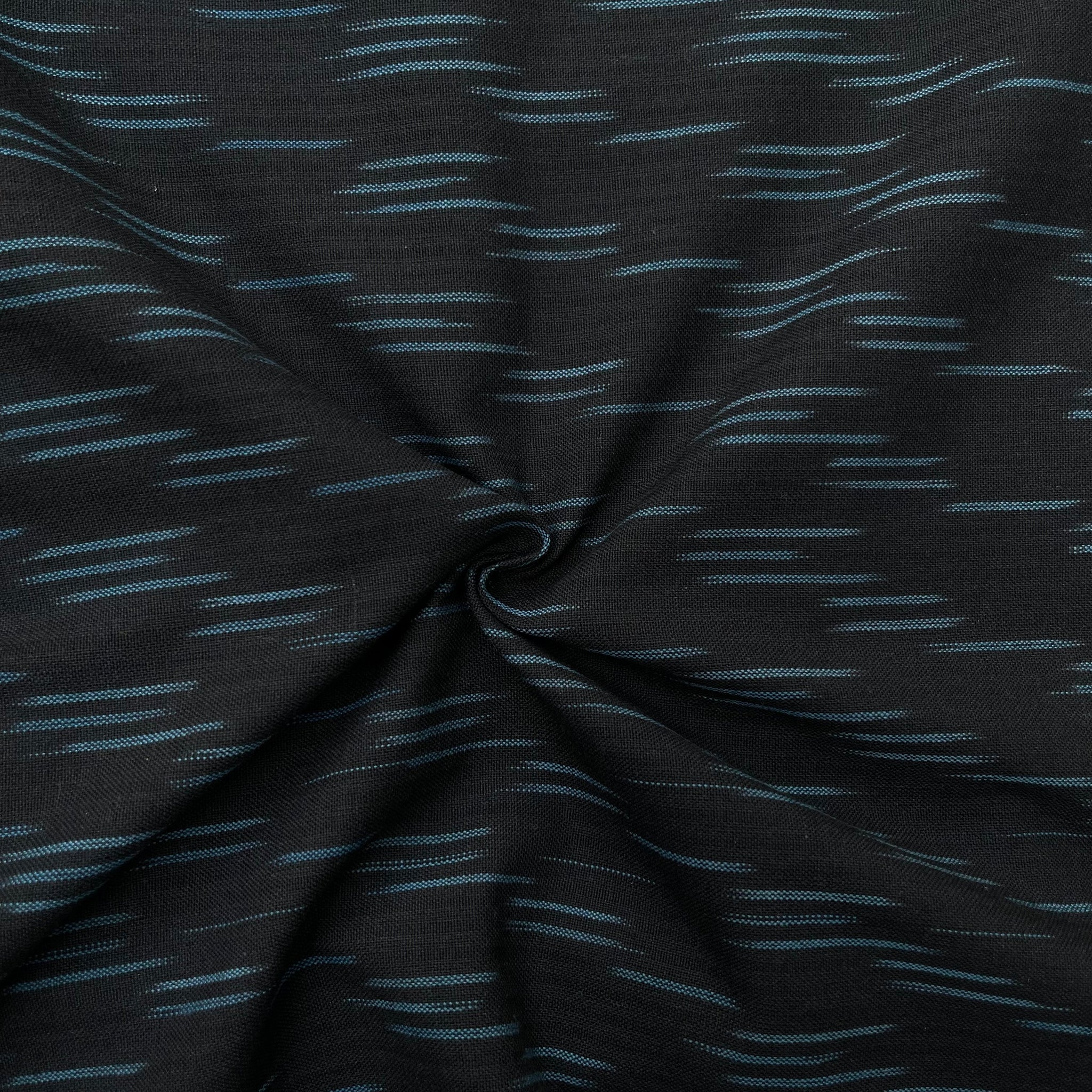 Black Colour Ikkat Cotton Fabric