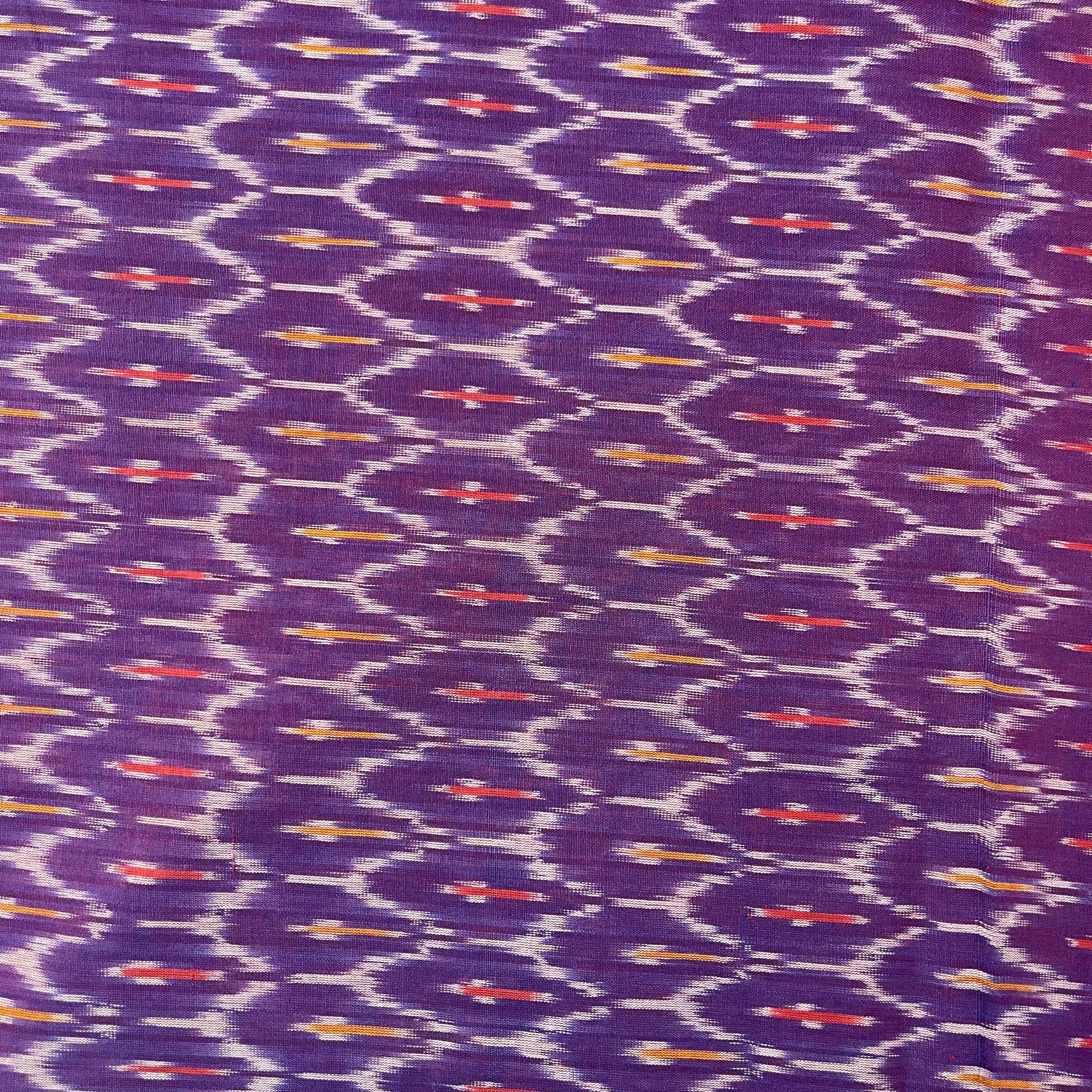 Purple mercerised-ikkat Cotton Fabric