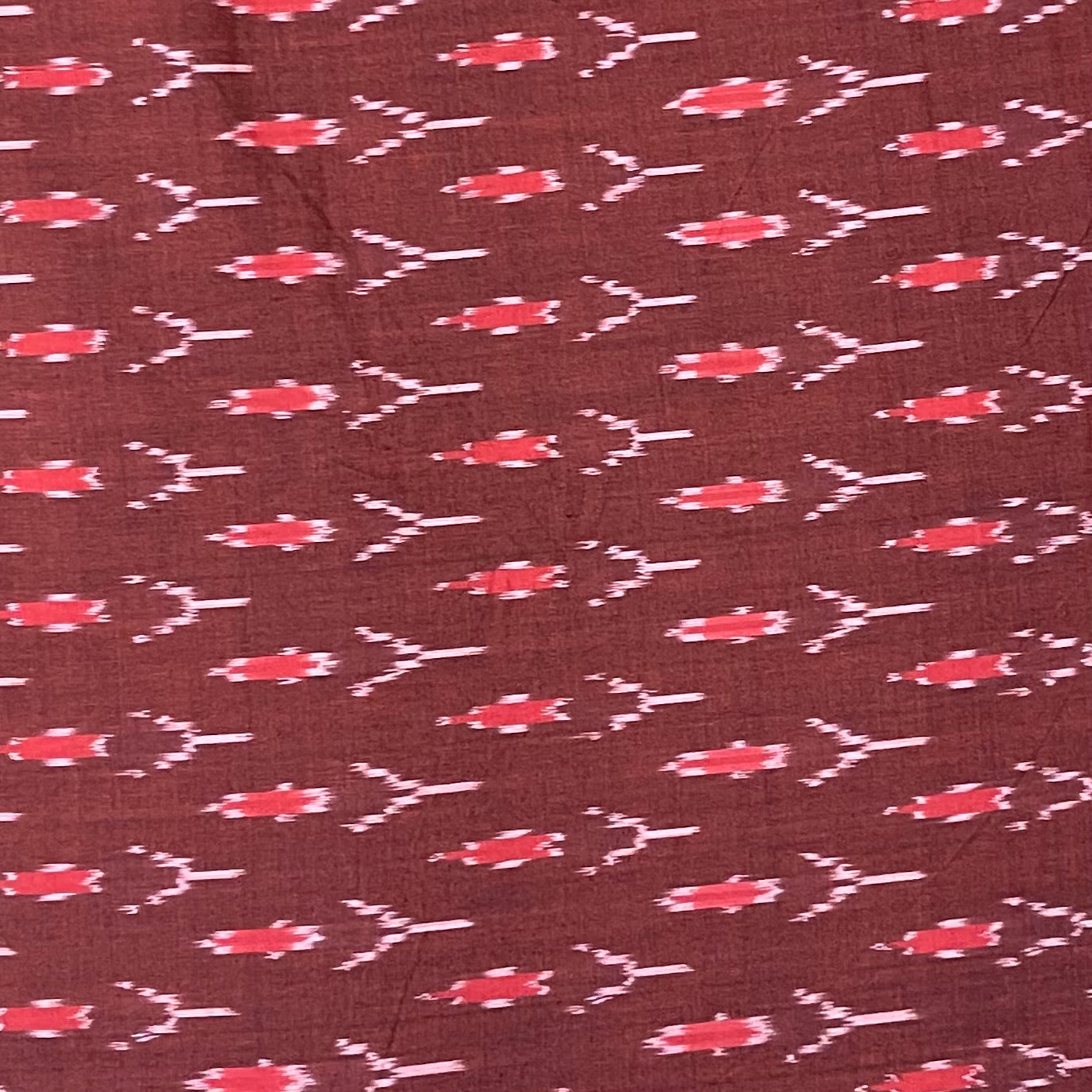 chocolate mercerised-ikkat cotton Fabric
