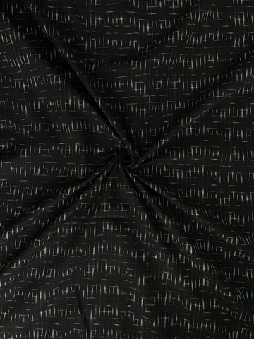 Zet Black Ikkat Handloom Cotton Fabric