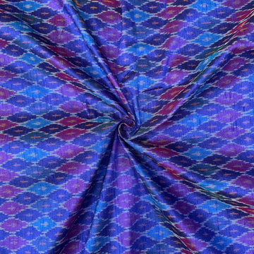 Multi Colour Ikkat Raw silk Fabric