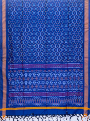 Blue Colour Pochampally Ikkat Silk Cotton Duppata