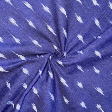 Blue Color Pochampally ikkat Cotton Fabric