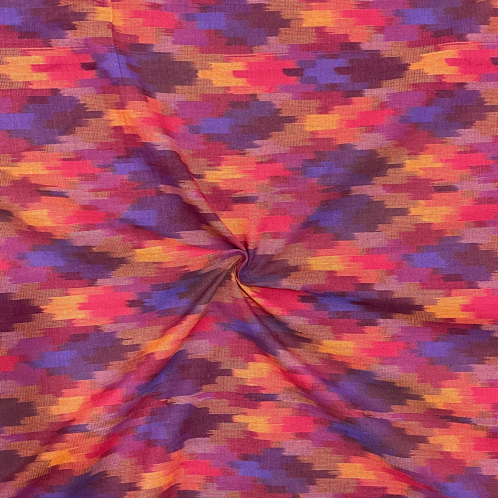 Multi Color Pochampally ikkat Cotton Fabric