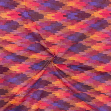 Multi Color Pochampally ikkat Cotton Fabric