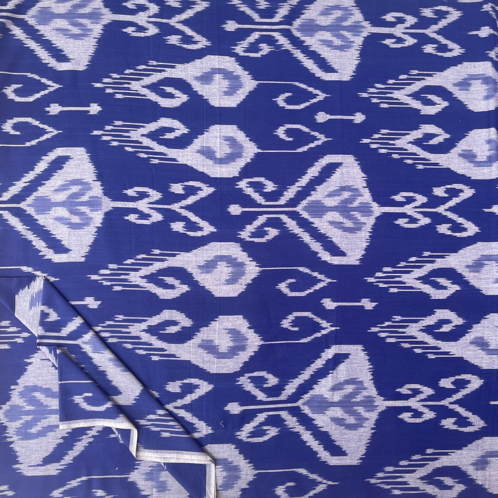 Indigo Blue Central Asian Ikkat Cotton Fabric