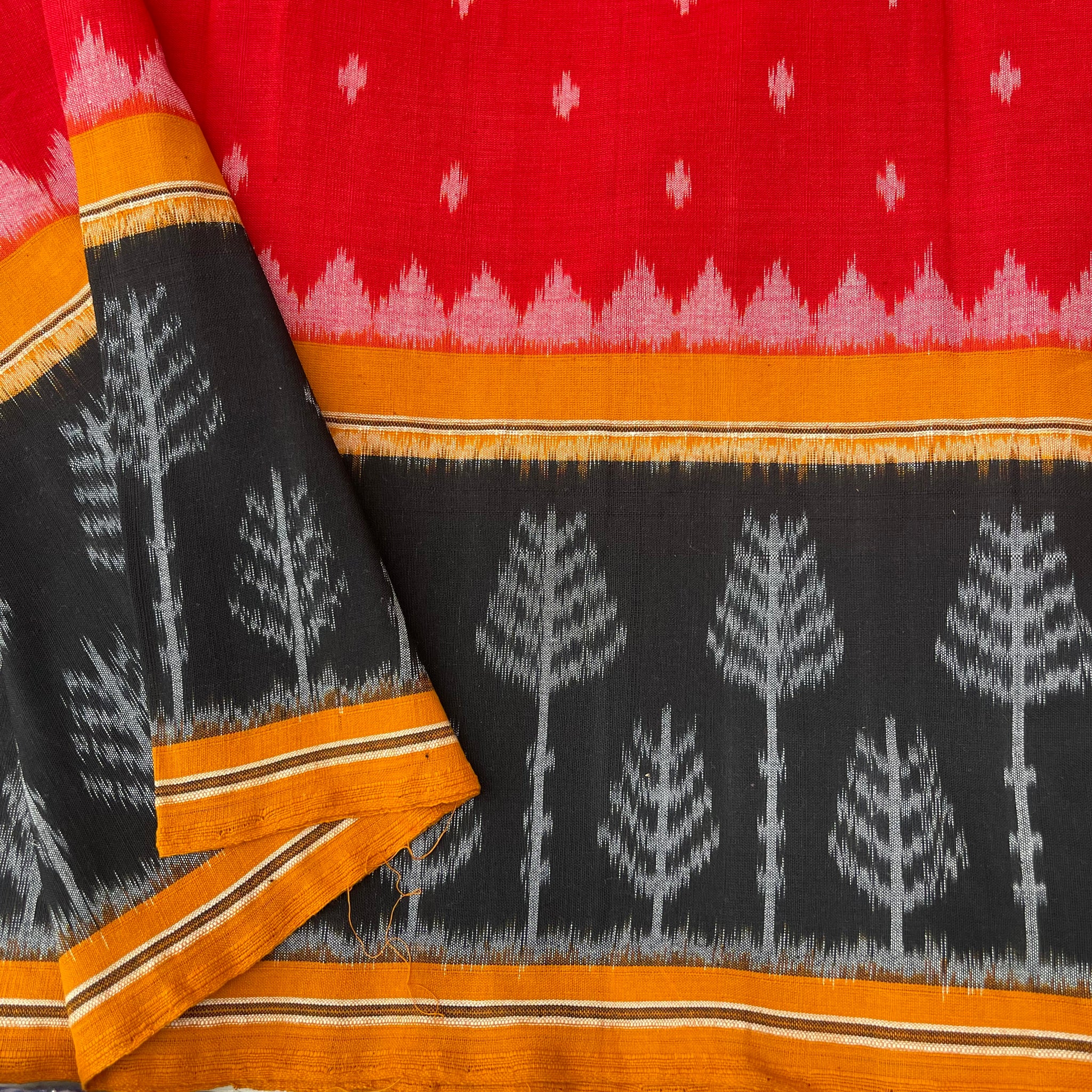 Border Design Double Ikkat Fabric