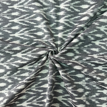 HANDLOOM IKKAT COTTON FABRIC IN GREY COLOR     IKCO04