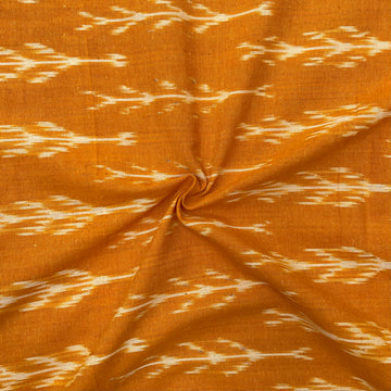 Mustard Yellow Colour Ikkat Cotton Fabric