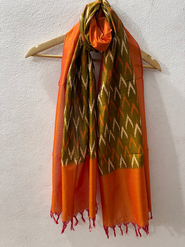 Cider Pochampally Ikat Stole | Handwoven Cotton