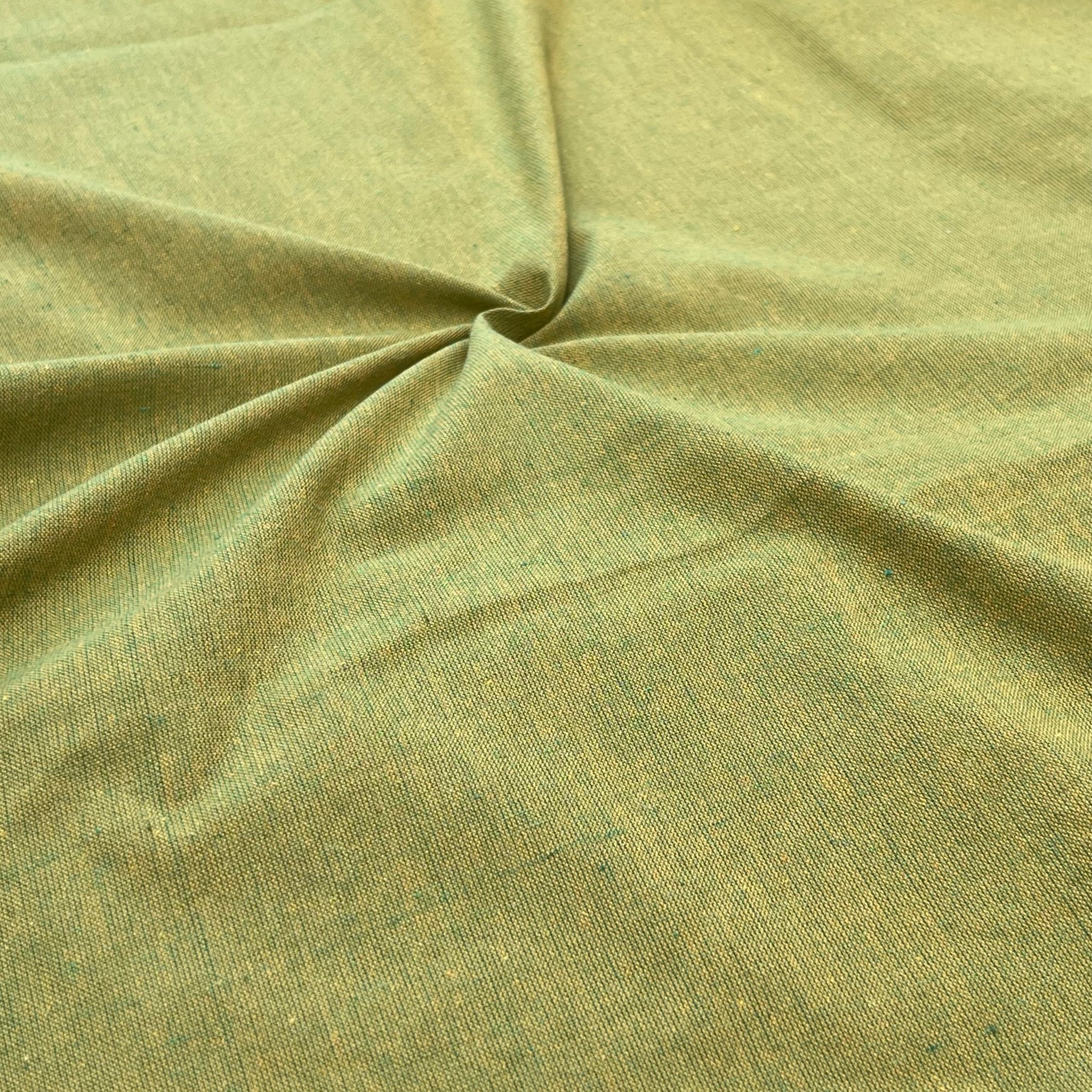 Green Colour Cotton Ikkat Fabric