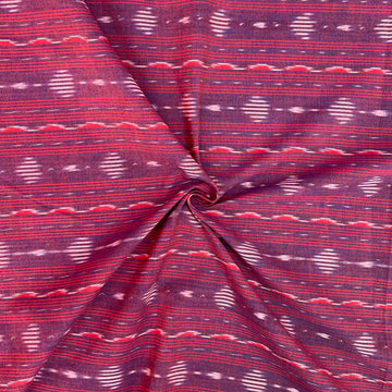 Purple & Viloent Stripes Ikkat Cotton Fabric
