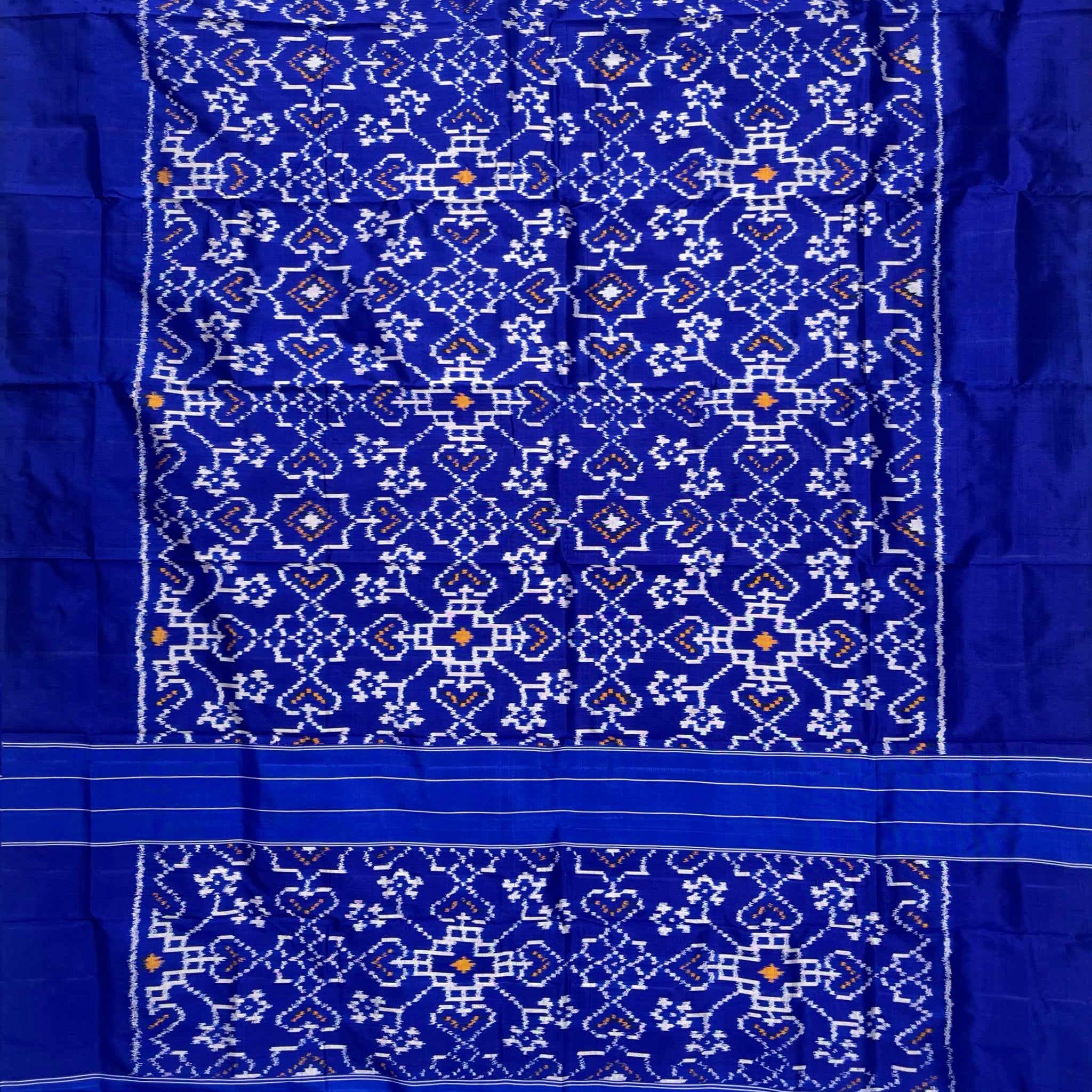 Blue colour Pochampalli Ikkat Handloom silk duppata