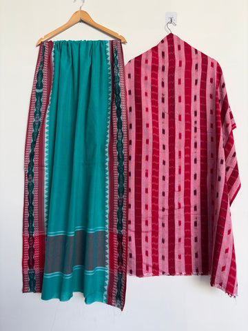 Pure Handloom Ikkat 3-Piece Dress Material Set