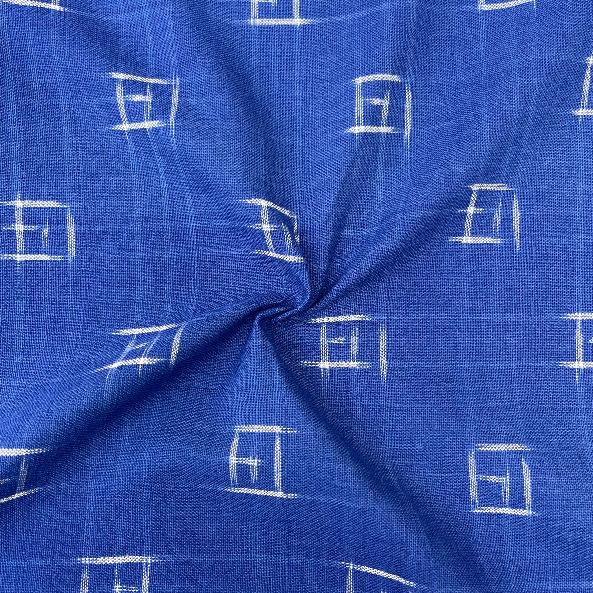 Blue Color Pochampally Ikkat Cotton Fabric