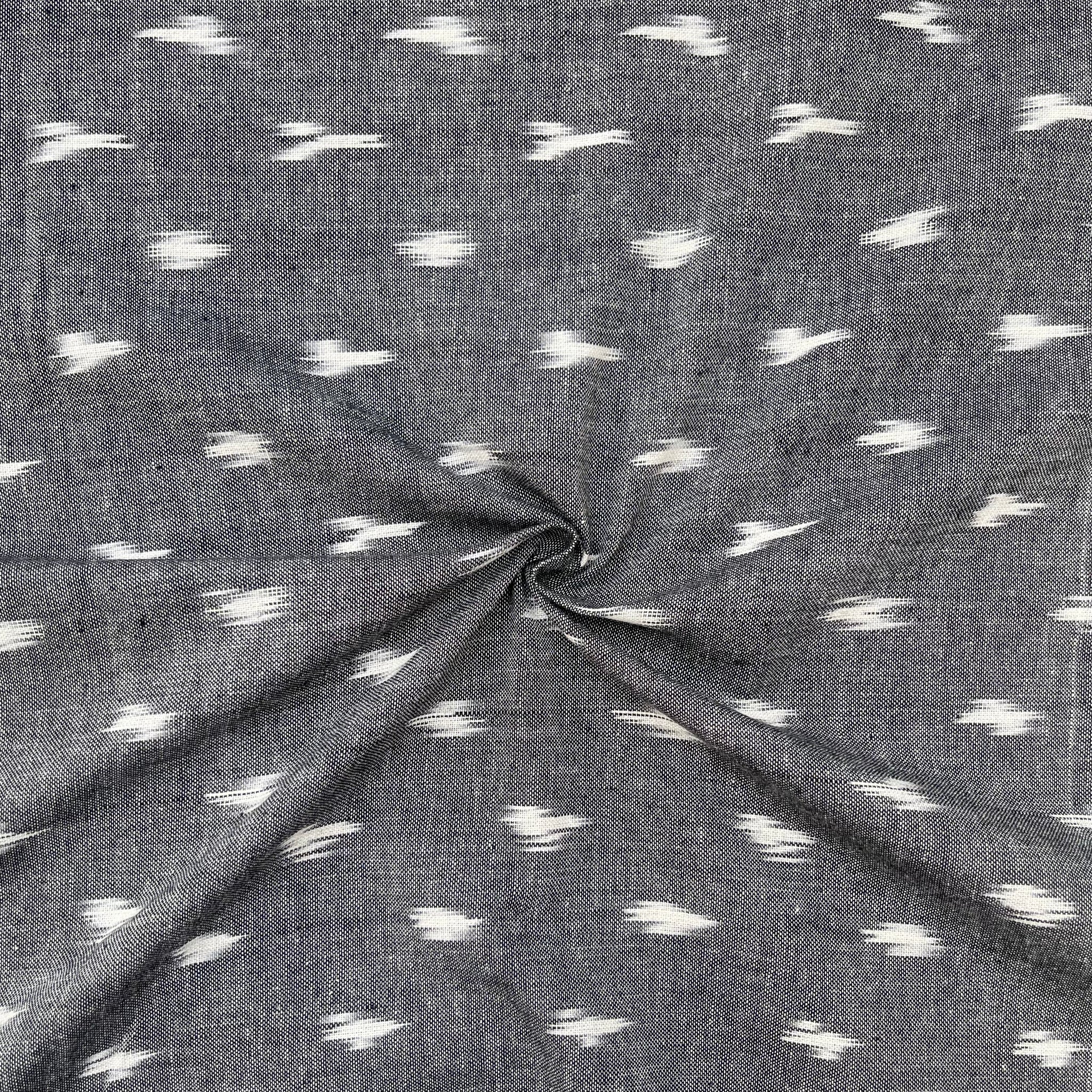 Gray Colour Ikkat Cotton Fabric