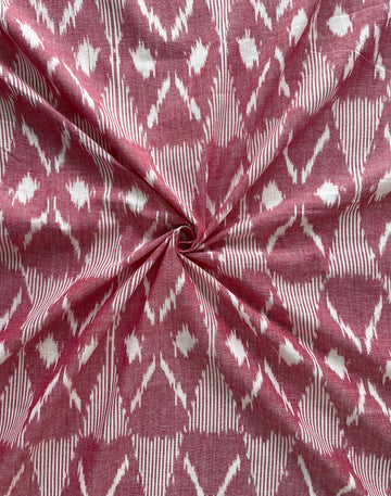 Pure Cottons Baby Pink Pastel Pink Ikkat Handloom Cotton Fabric