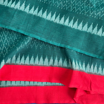 Border Design Double Ikkat Handloom Cotton Fabric     IKDO05