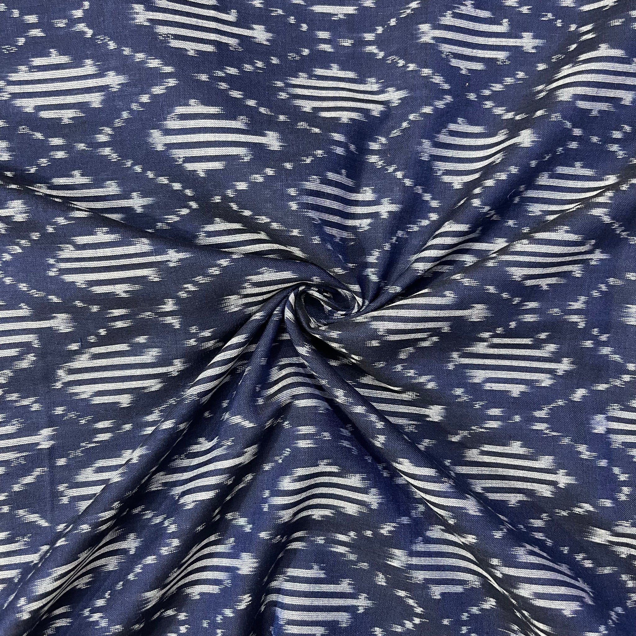 Navy Blue mersiced IKkat Cotton Fabric