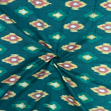 Green Multi Color Ikkat Handlooms