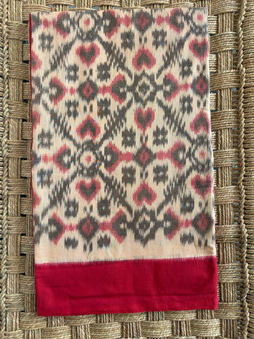 Pan Bhat Design In Pochampally  Ikkat Cotton Saree