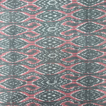 Grey & Pink Cambodian Ikkat Cotton Fabric IKCO01